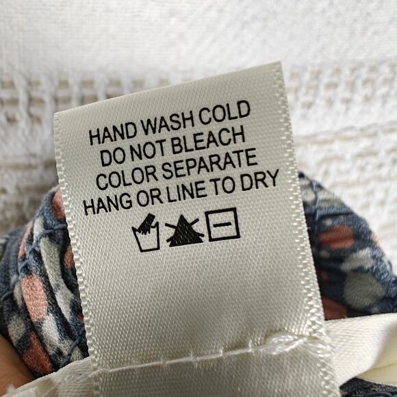 Urban Romantics Blue Gray Floral Stretch Bodice Peplum Top L NEW - Picture 6 of 7